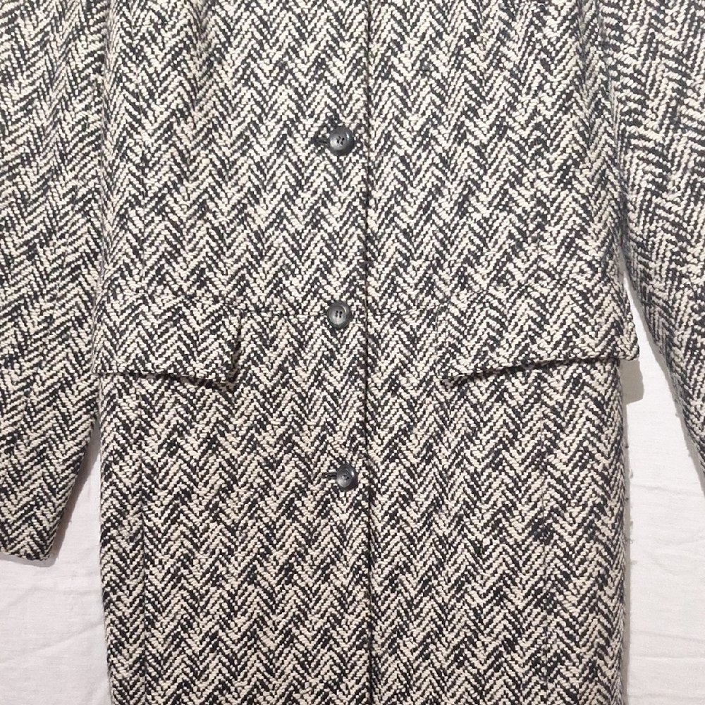 Vintage Classiques Entier Wool Herringbone Trench Coat, Sz 10, NWOT - Picture 5 of 16